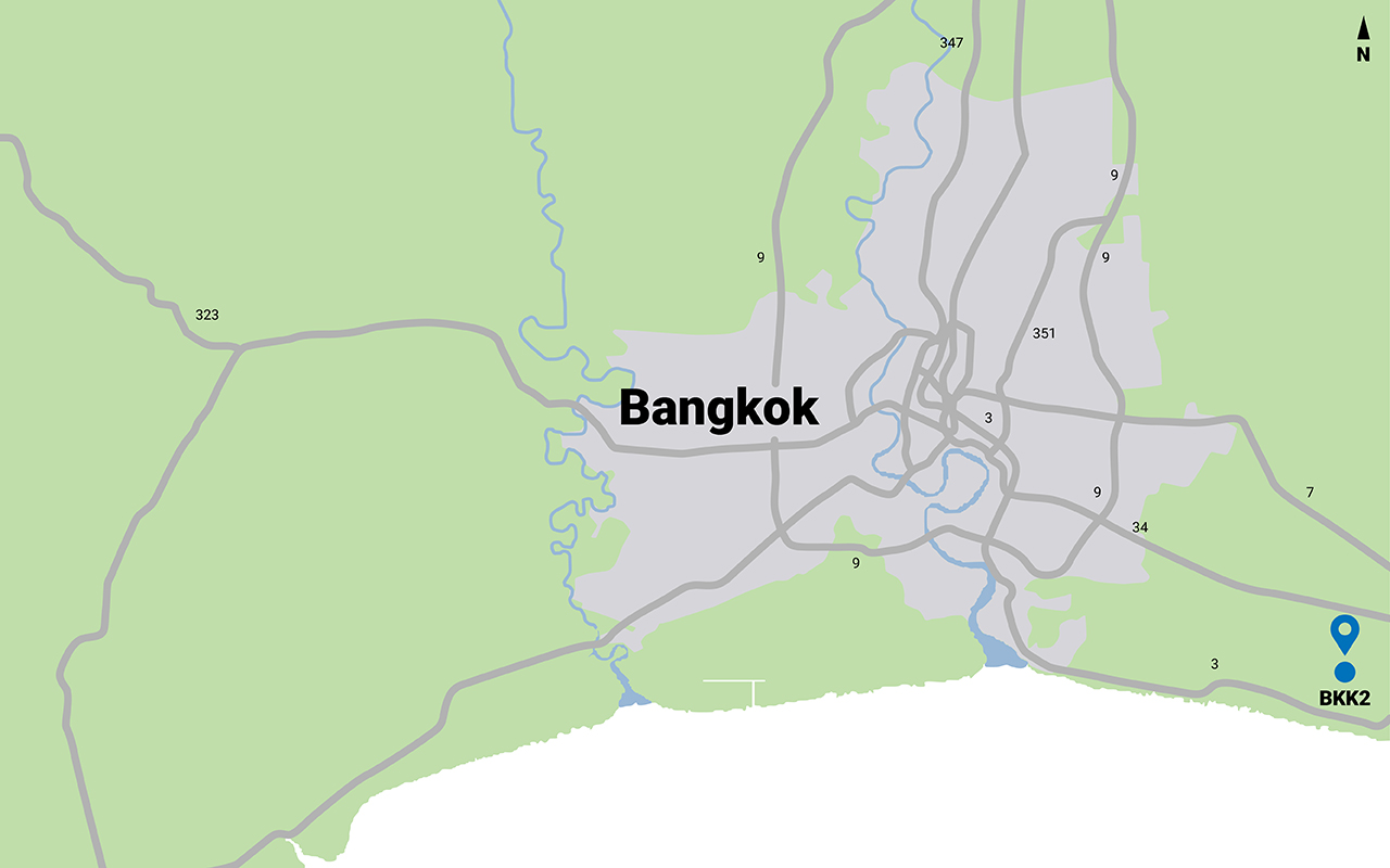 Map of Thailand data centers