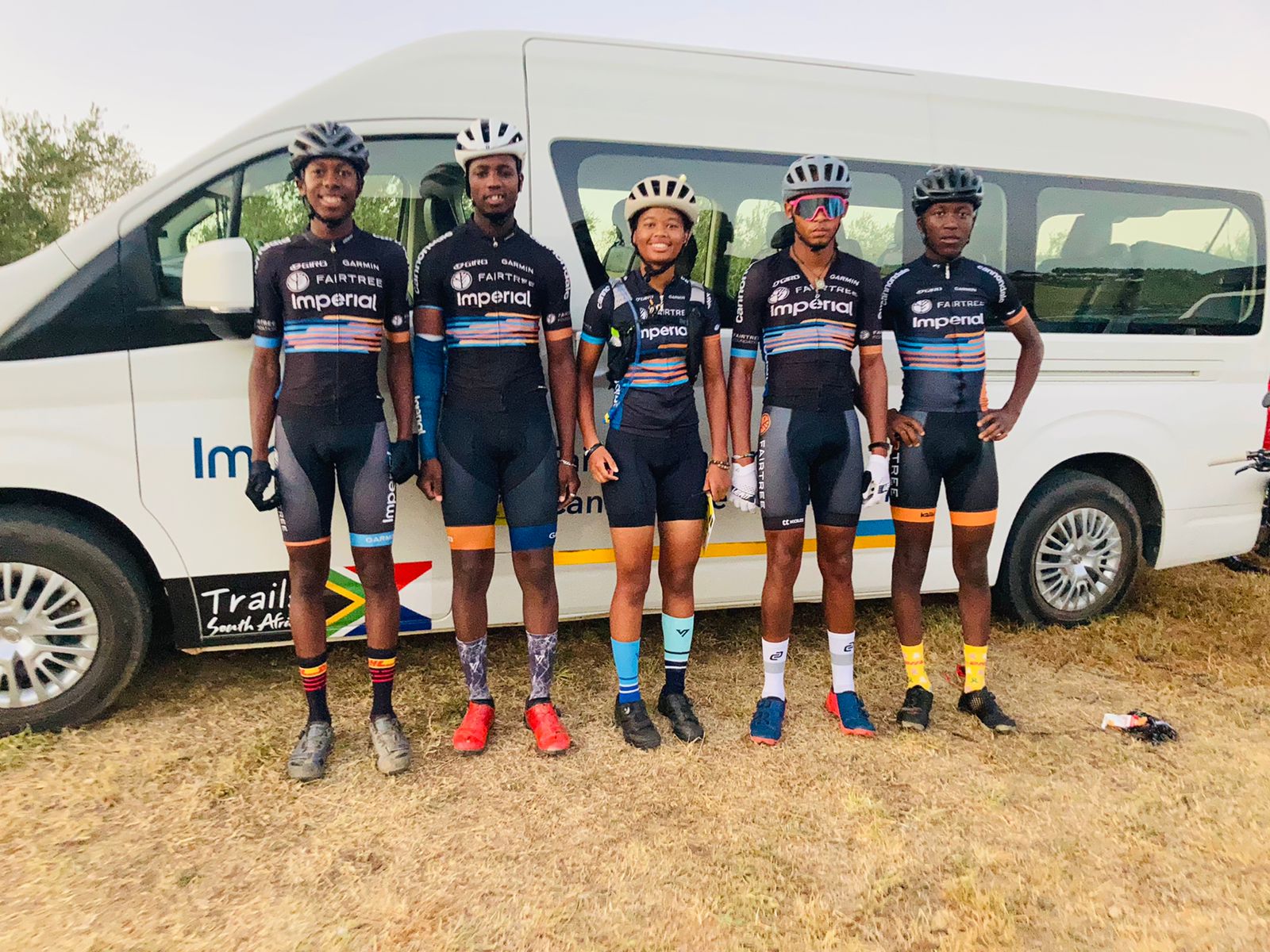 Our riders, Thembela second from left and Atlahang far right for 2023.